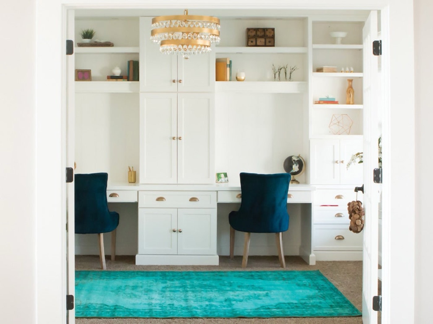 Atlas Homewares Successi collection pulls on mudroom lockers, available at Shoreline Cabinet Company in Wilmington, NC