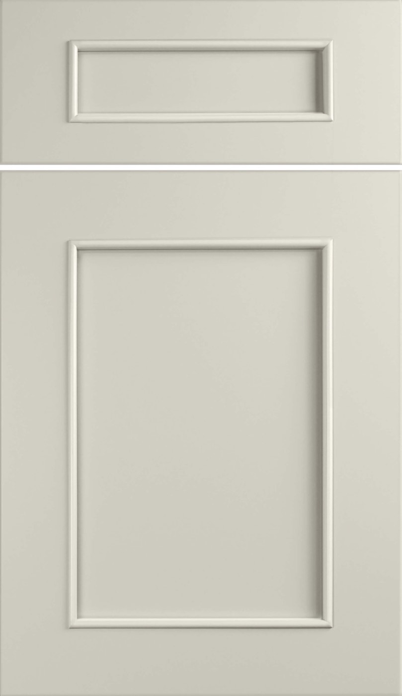 Dura Supreme Cabinetry Silverton door, Canvas paint, available at Shoreline Cabinet Company in Wilmington, NC