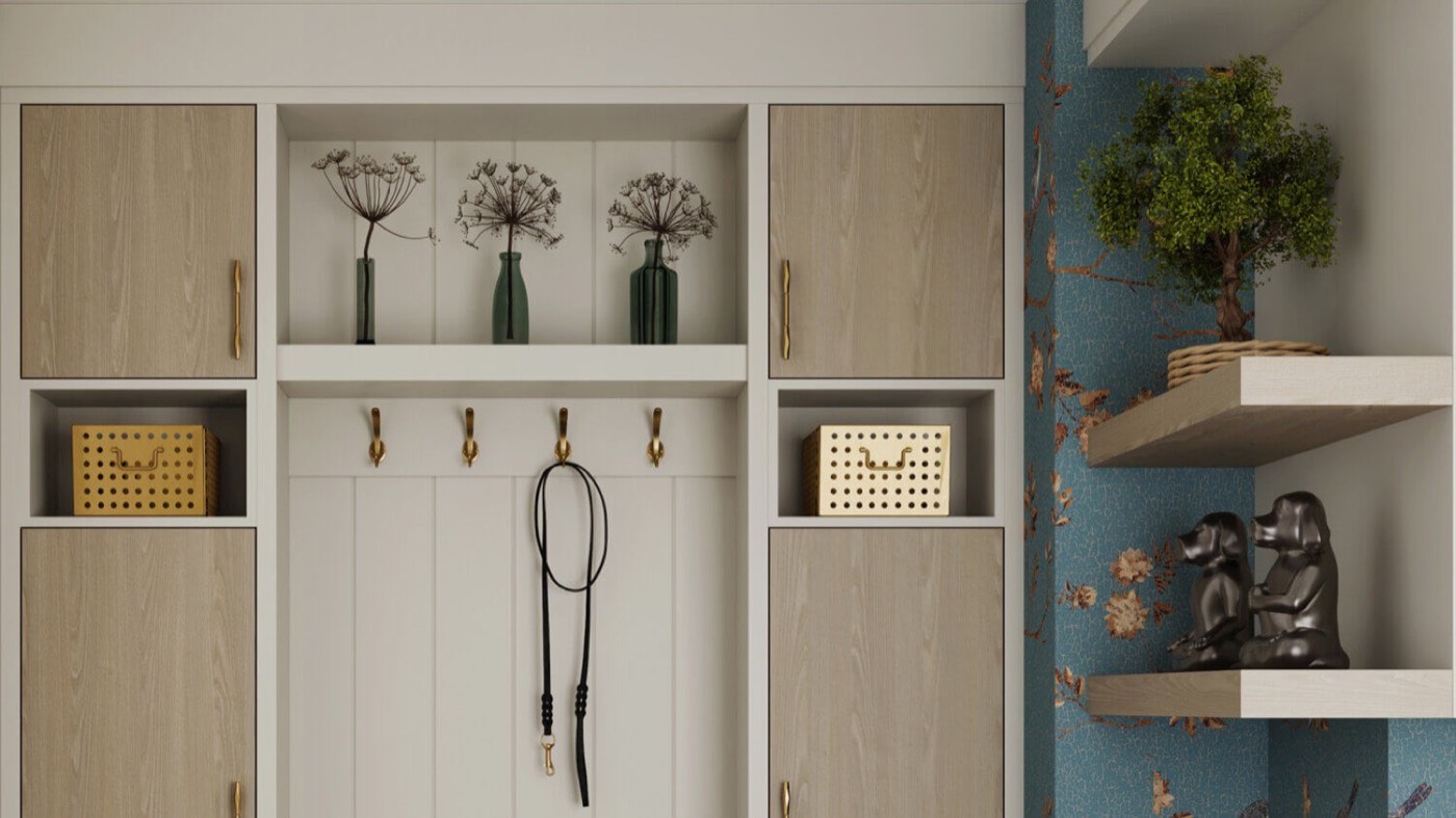 Dura Supreme Cabinetry Locker storage detail, available at Shoreline Cabinet Company in Wilmington, NC