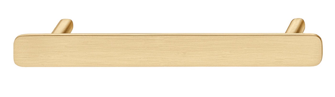 Hafele Brushed Gold (Eastwick pull 106.70.290), available at Shoreline Cabinet Company in Wilmington, NC