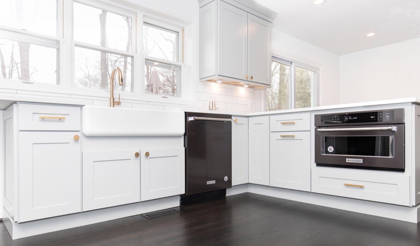 JSI Cabinetry Apron-front farm sink base area (Norwich), available at Shoreline Cabinet Company in Wilmington, NC