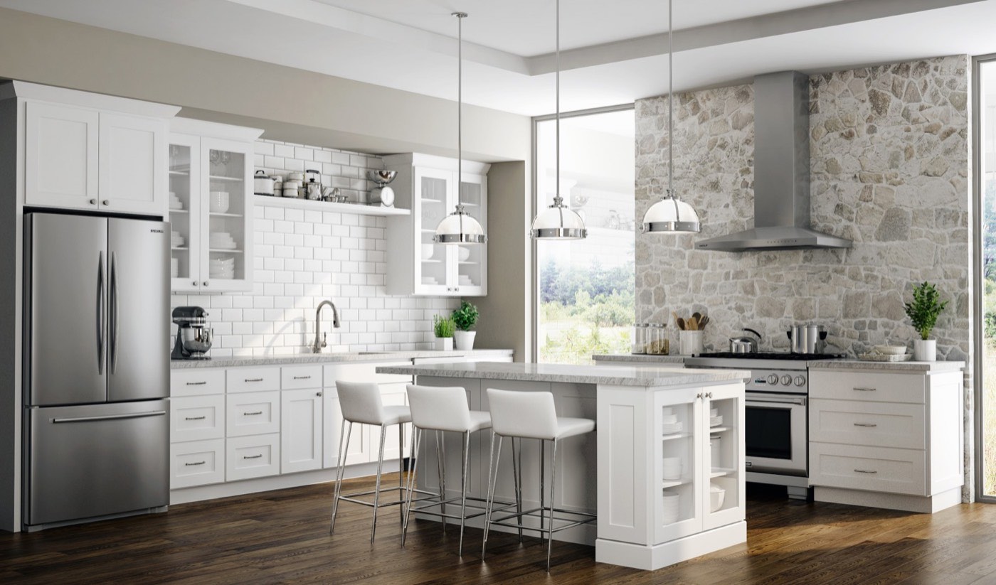 JSI Cabinetry Dover kitchen, available at Shoreline Cabinet Company in Wilmington, NC