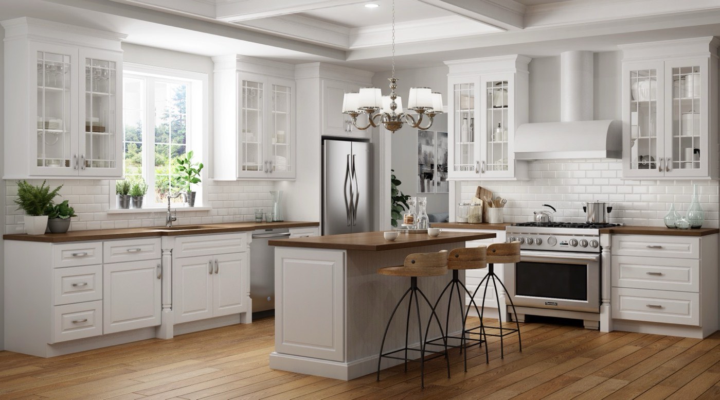 JSI Cabinetry Yarmouth kitchen, available at Shoreline Cabinet Company in Wilmington, NC