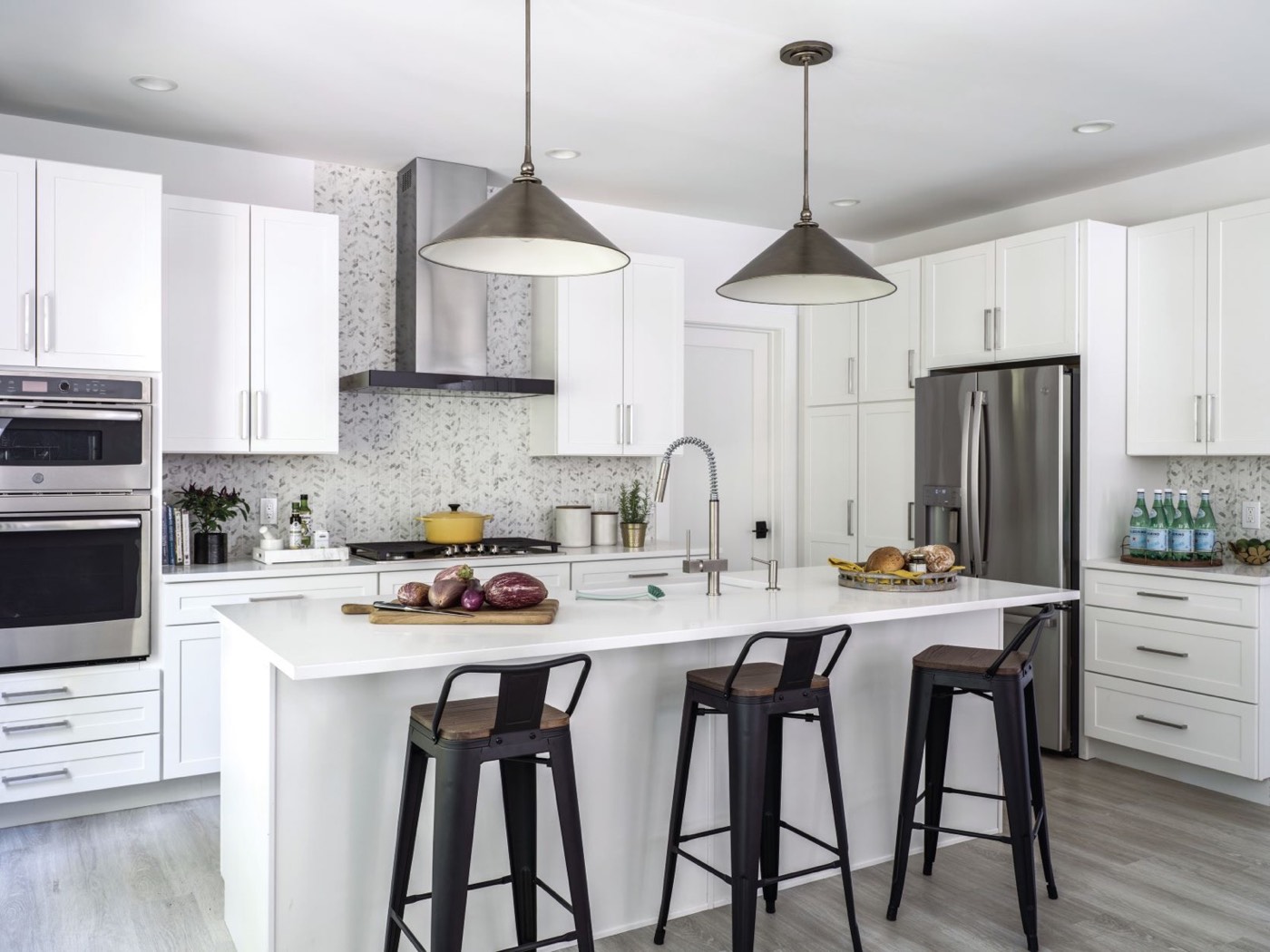 Mantra Cabinets Norwalk Idea House kitchen, available at Shoreline Cabinet Company in Wilmington, NC