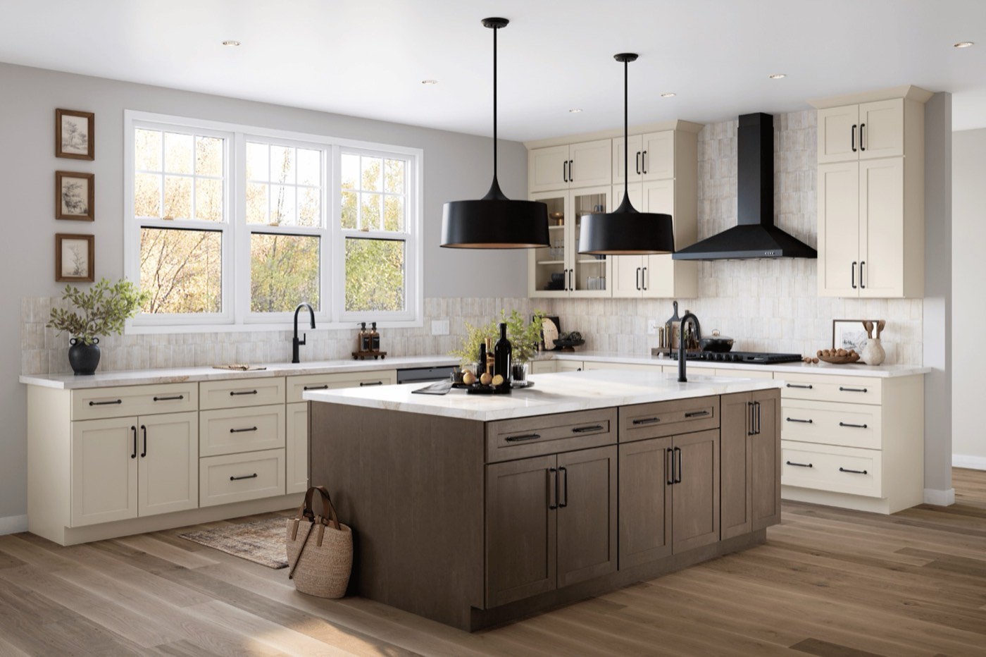 Mantra Cabinets Steam finish on Omni (kitchen), available at Shoreline Cabinet Company in Wilmington, NC