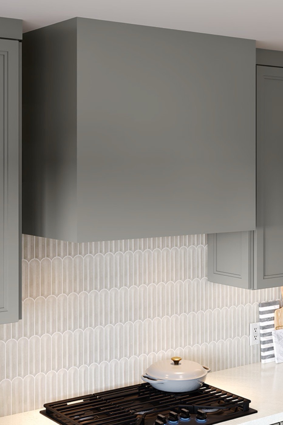 Mid Continent Cabinetry Omni wood range hood (Corbin), available at Shoreline Cabinet Company in Wilmington, NC