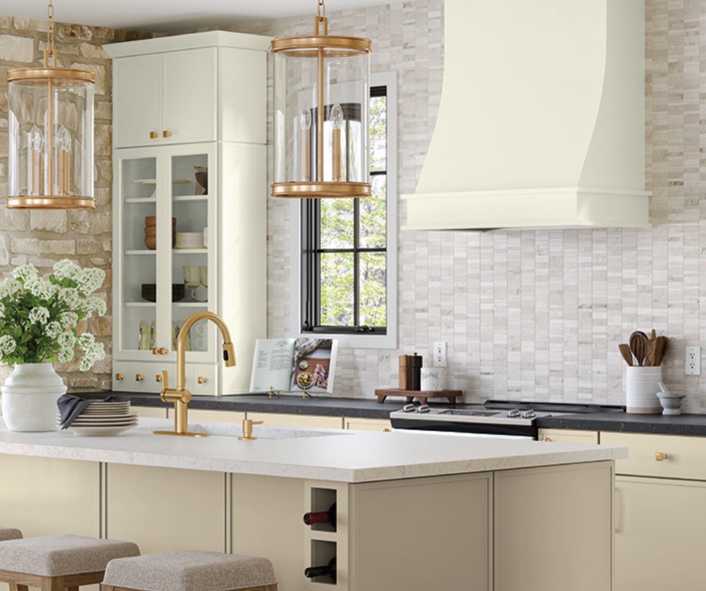 Mid Continent Cabinetry Neutral paint kitchen (Henri, Marcona), available at Shoreline Cabinet Company in Wilmington, NC