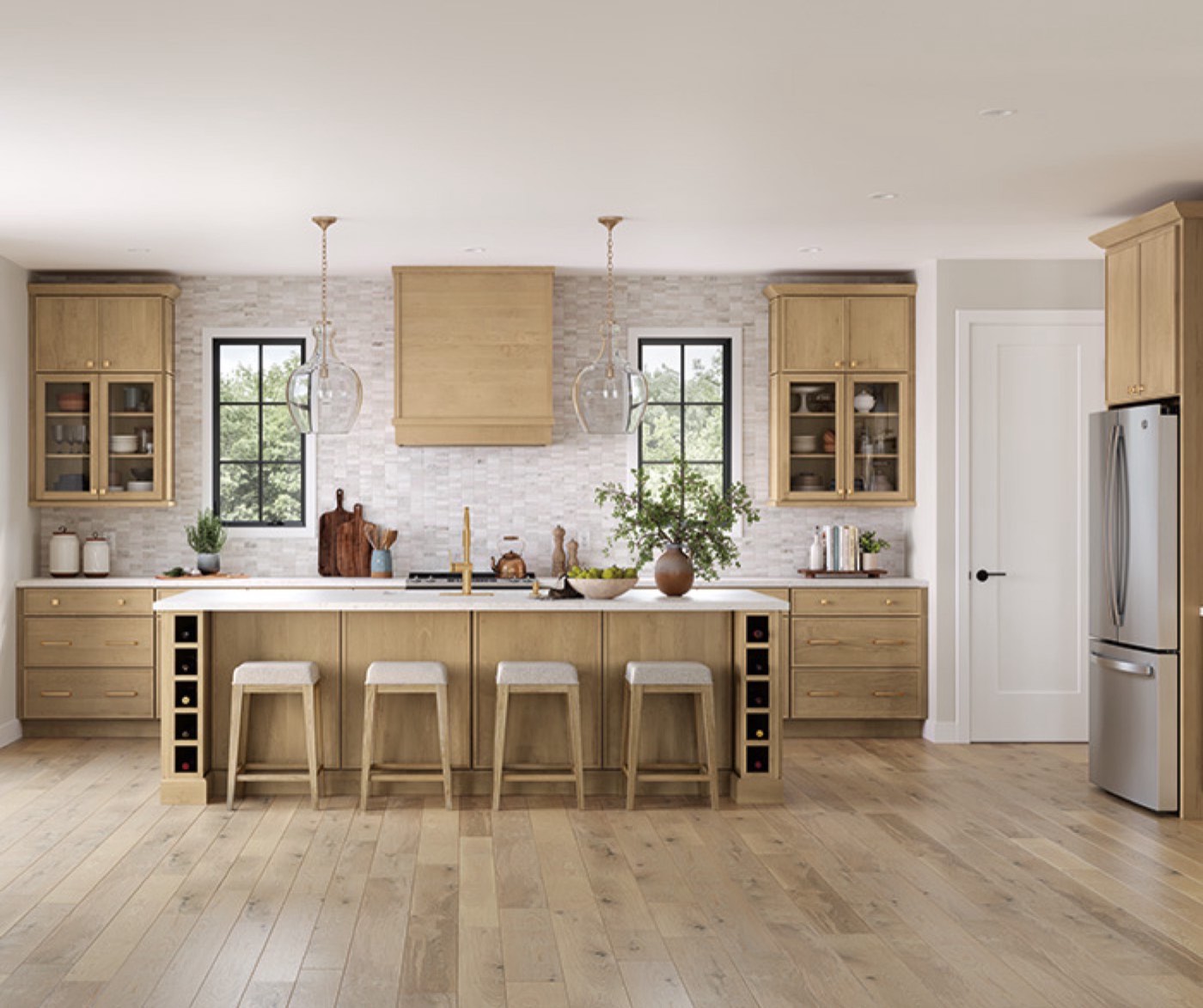Mid Continent Cabinetry Woodtone kitchen (Henri, Coastline), available at Shoreline Cabinet Company in Wilmington, NC