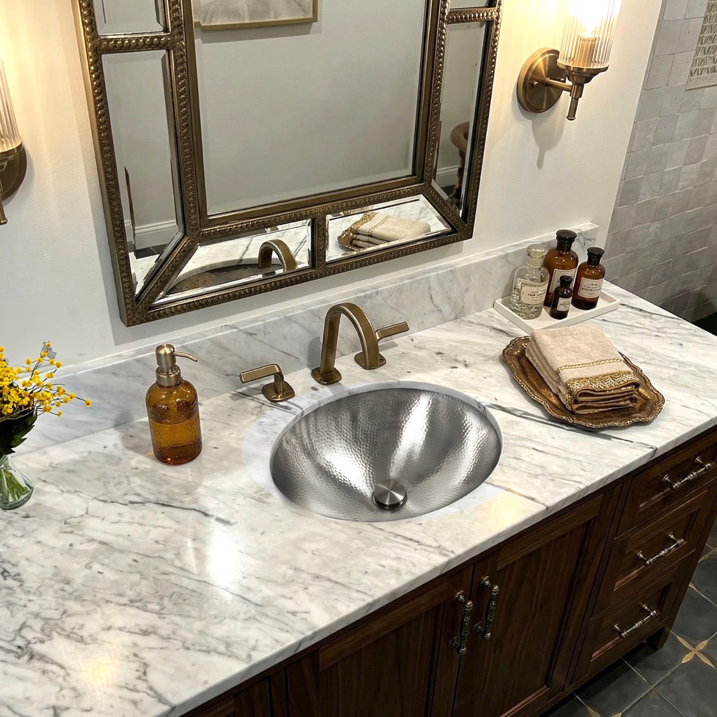 Nantucket Sinks Vessel sink on a vanity, available at Shoreline Cabinet Company in Wilmington, NC